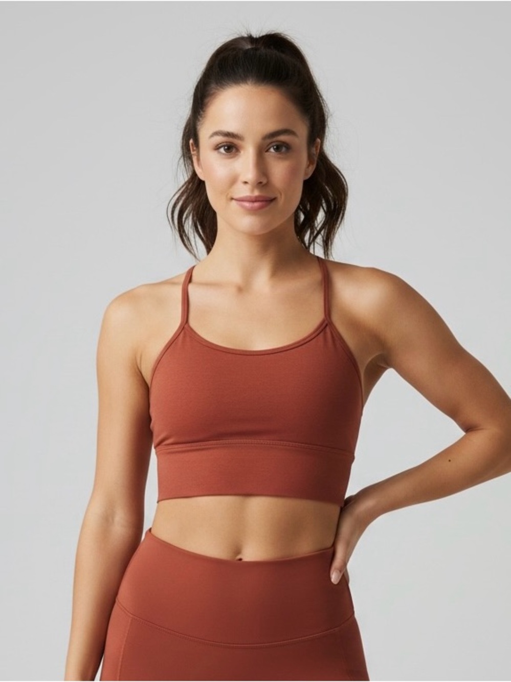 NWT Beyond Yoga Spacedye Slim Racerback Cropped Tank Dark Orange Size XL
